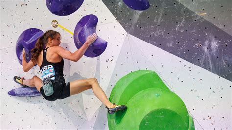 Annie Sanders climbing